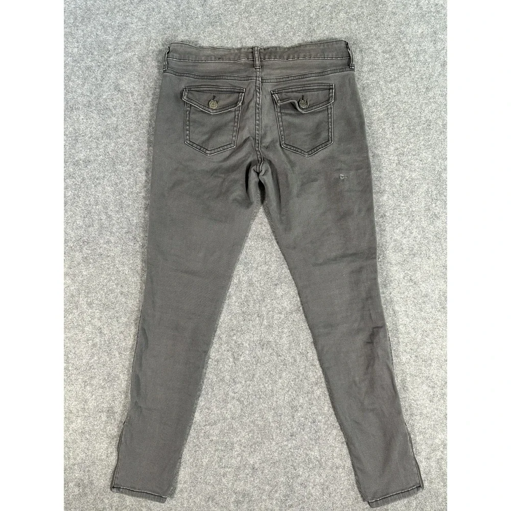 Banana Republic Skinny Fit Cargo Pants 2 Grey Ankle Zip Utility‎